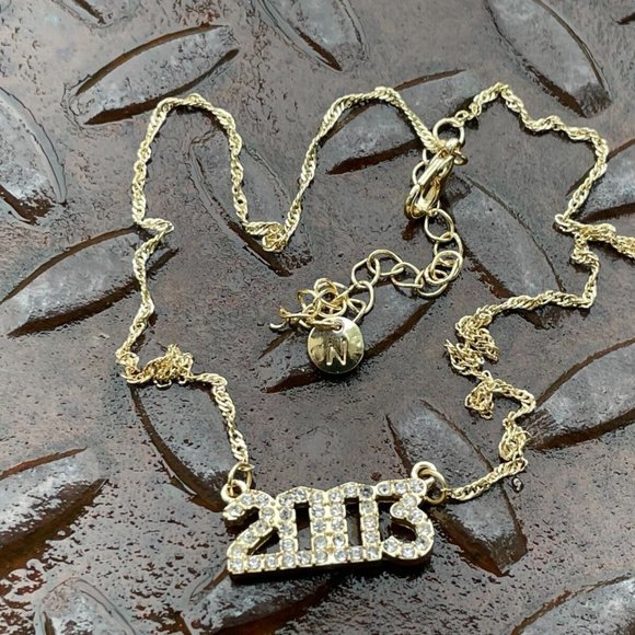 Natasha Women Necklace Birth Year 2003 Gold Tone Crystals Accent Jewelry - Picture 5 of 12